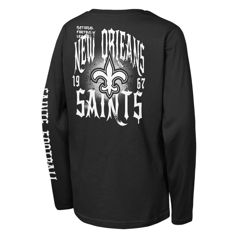 New Orleans Saints Outerstuff Youth Rumble Long Sleeve T-Shirt - Black T-shirts
