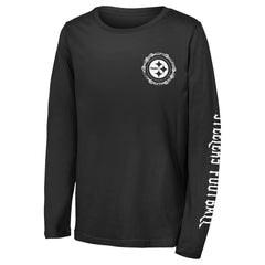 Pittsburgh Steelers Outerstuff Youth Rumble Long Sleeve T-Shirt - Black T-shirts