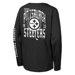 Pittsburgh Steelers Outerstuff Youth Rumble Long Sleeve T-Shirt - Black T-shirts