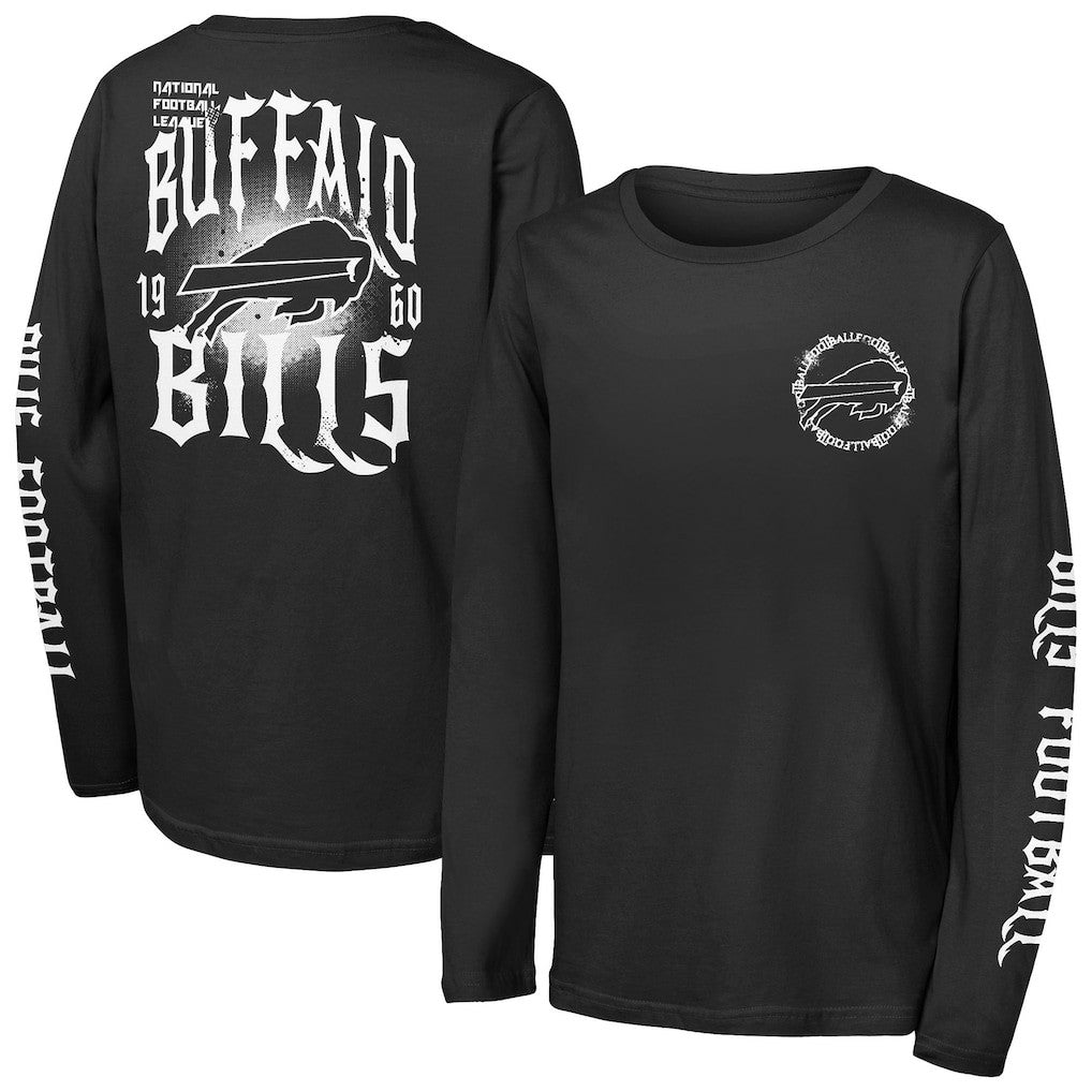 Buffalo Bills Outerstuff Youth Rumble Long Sleeve T-Shirt - Black T-shirts