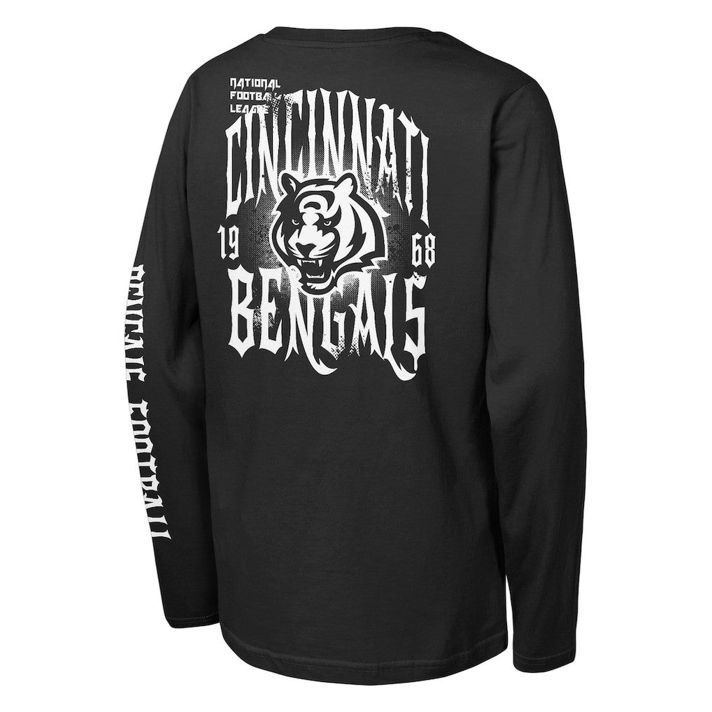 Cincinnati Bengals Outerstuff Youth Rumble Long Sleeve T-Shirt - Black T-shirts