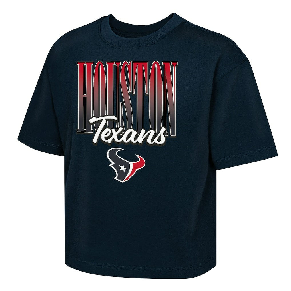 Houston Texans Outerstuff Girls Youth Big City Boxy T-Shirt - Navy T-shirts