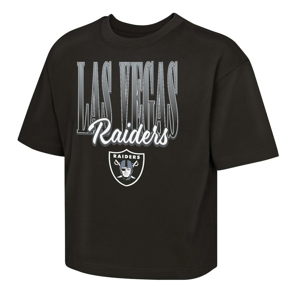 Las Vegas Raiders Outerstuff Girls Youth Big City Boxy T-Shirt - Black T-shirts