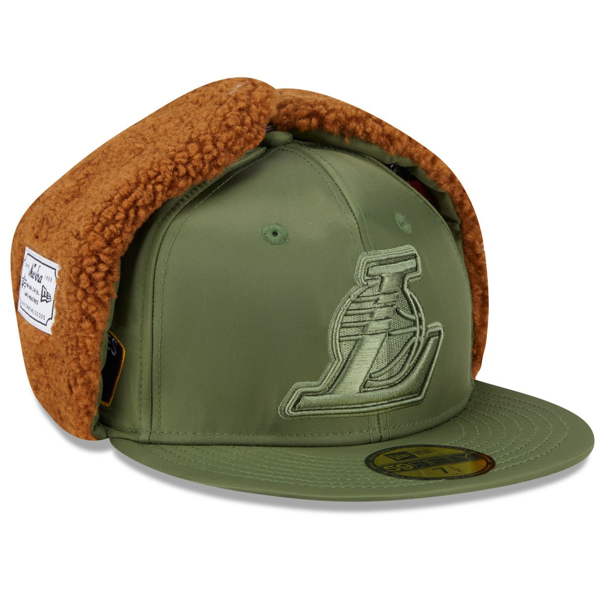 Los Angeles Lakers x Alpha Industries Dog Ear 59FIFTY Fitted Hat Olive - New Era