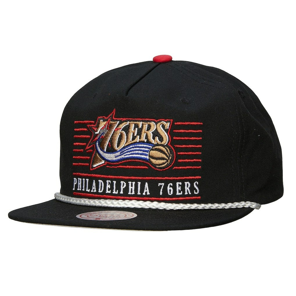 Philadelphia 76ers Ascend Deadstock Snapback Hat Black - Mitchell & Ness