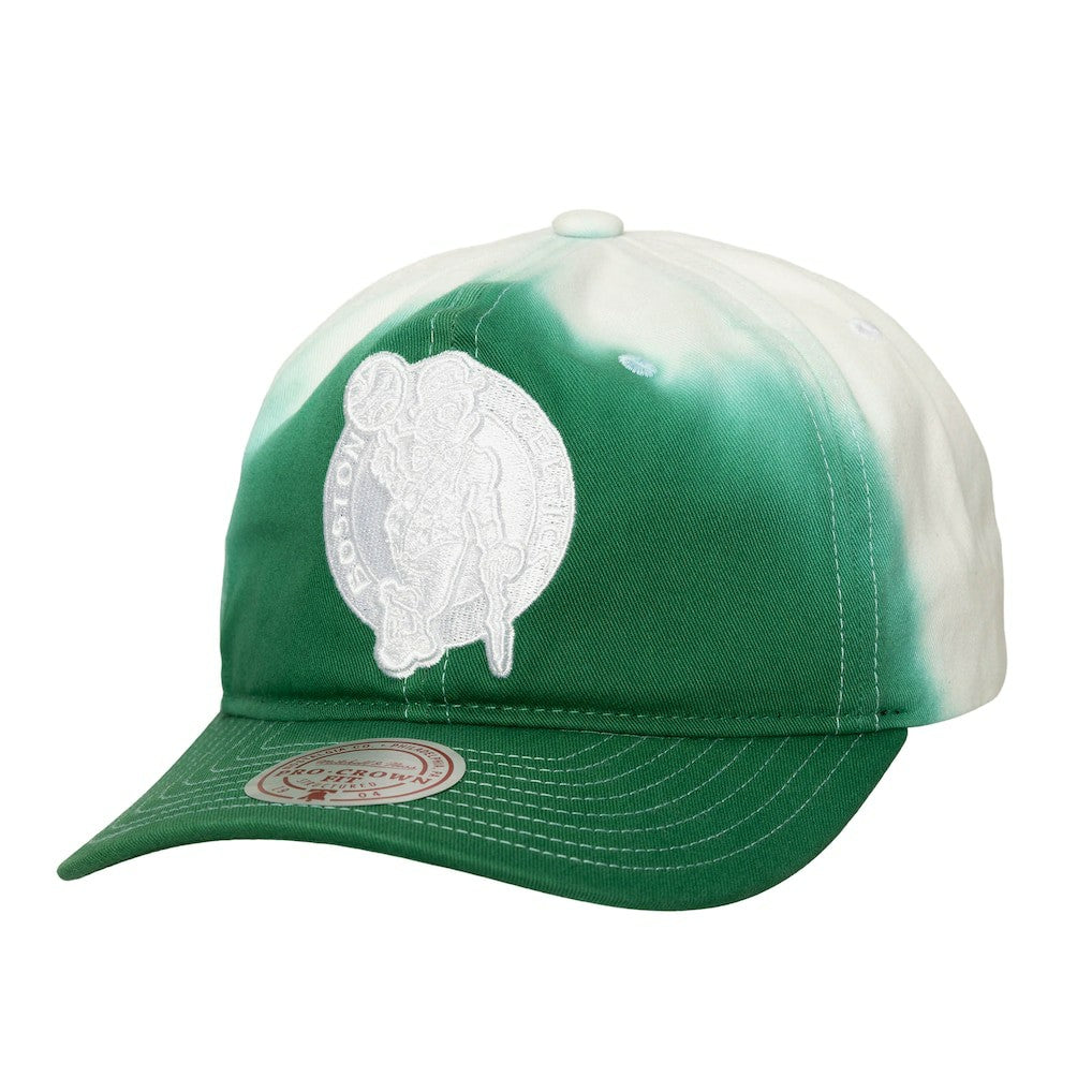 Boston Celtics Dip Dye Pro Crown Adjustable Hat Kelly Green/White - Mitchell & Ness