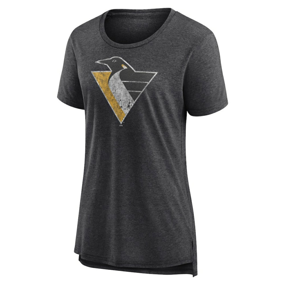 Pittsburgh Penguins Women's Slow Whistle Tri-Blend T-Shirt - Gray | US 202545073