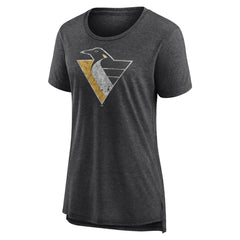 Pittsburgh Penguins Women's Slow Whistle Tri-Blend T-Shirt - Gray | US 202545073