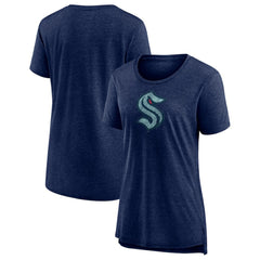 Seattle Kraken Women's Slow Whistle Tri-Blend T-Shirt - Deep Sea Blue | US 202545074