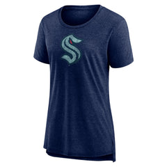 Seattle Kraken Women's Slow Whistle Tri-Blend T-Shirt - Deep Sea Blue | US 202545074