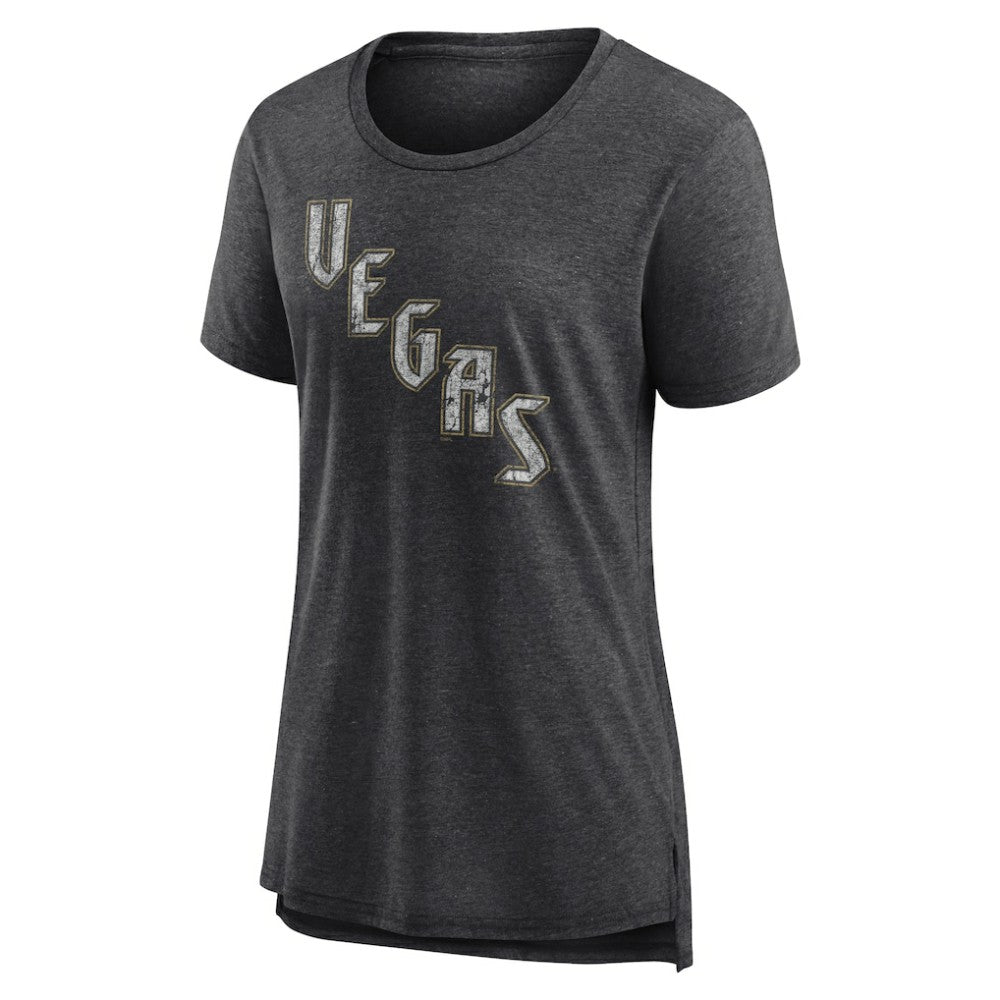 Vegas Golden Knights Women's Slow Whistle Tri-Blend T-Shirt - Gray | US 202545075