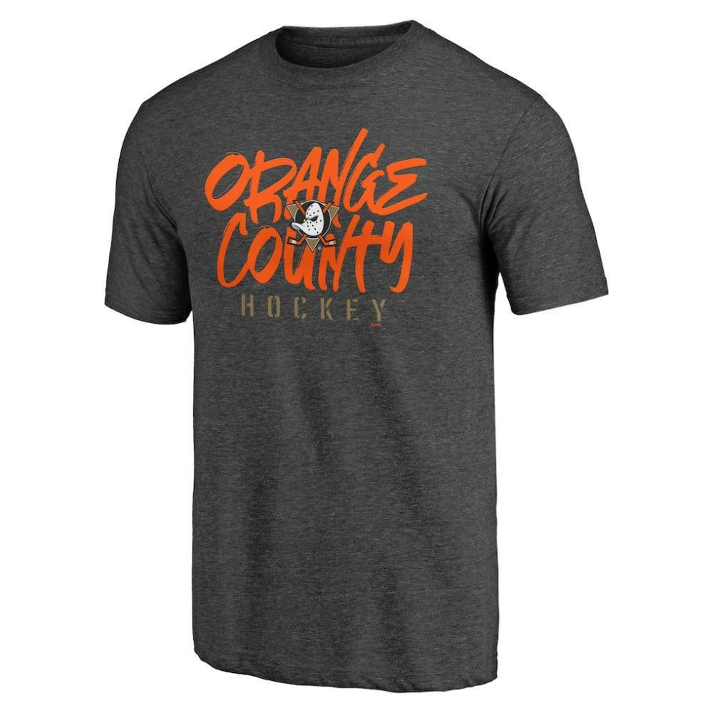 Anaheim Ducks Shoot to Score Tri-Blend T-Shirt - Charcoal | US 202545406
