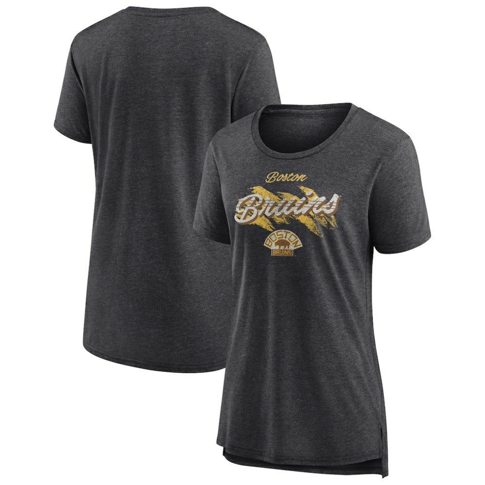 Boston Bruins Women's Hit the Ice Tri-Blend T-Shirt - Gray | US 202545414