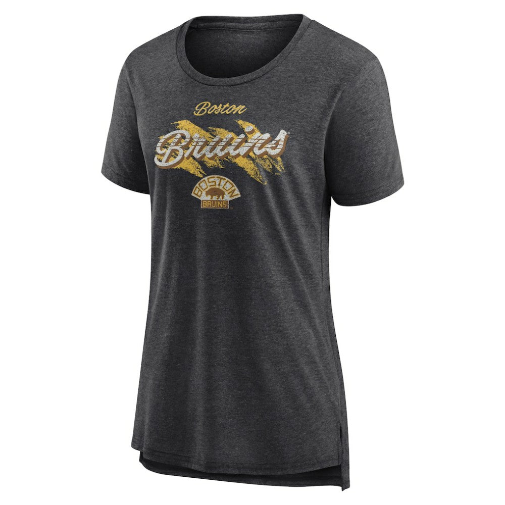 Boston Bruins Women's Hit the Ice Tri-Blend T-Shirt - Gray | US 202545414