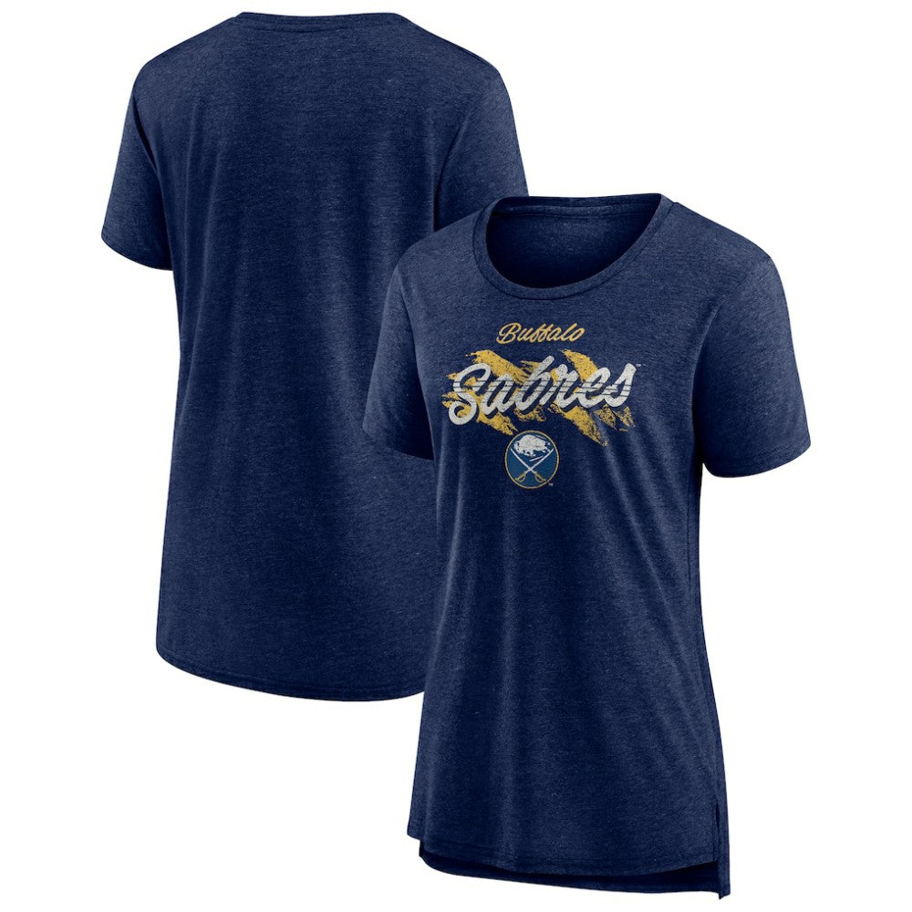Buffalo Sabres Women's Hit the Ice Tri-Blend T-Shirt - Navy | US 202545416
