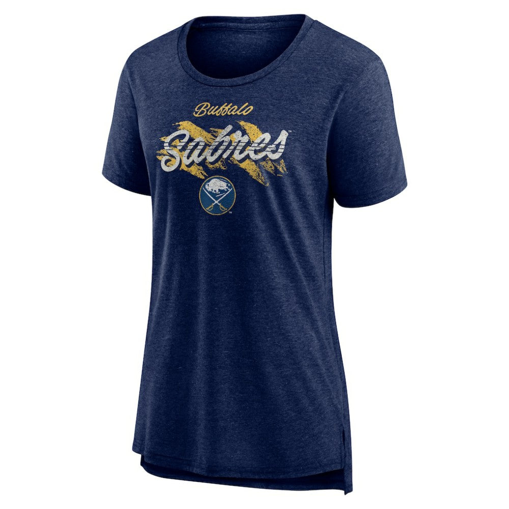 Buffalo Sabres Women's Hit the Ice Tri-Blend T-Shirt - Navy | US 202545416