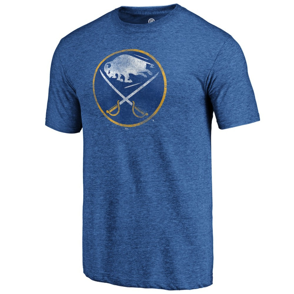 Buffalo Sabres Distressed Logo Tri-Blend T-Shirt - Royal | US 202545417