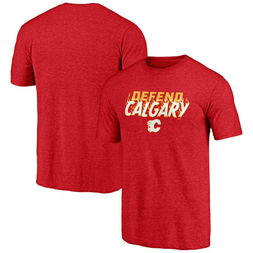 Calgary Flames Shoot to Score Tri-Blend T-Shirt - Red | US 202545425