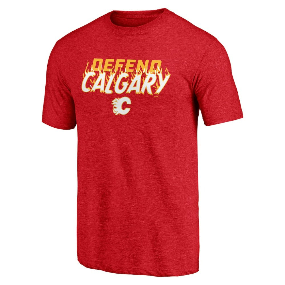 Calgary Flames Shoot to Score Tri-Blend T-Shirt - Red | US 202545425