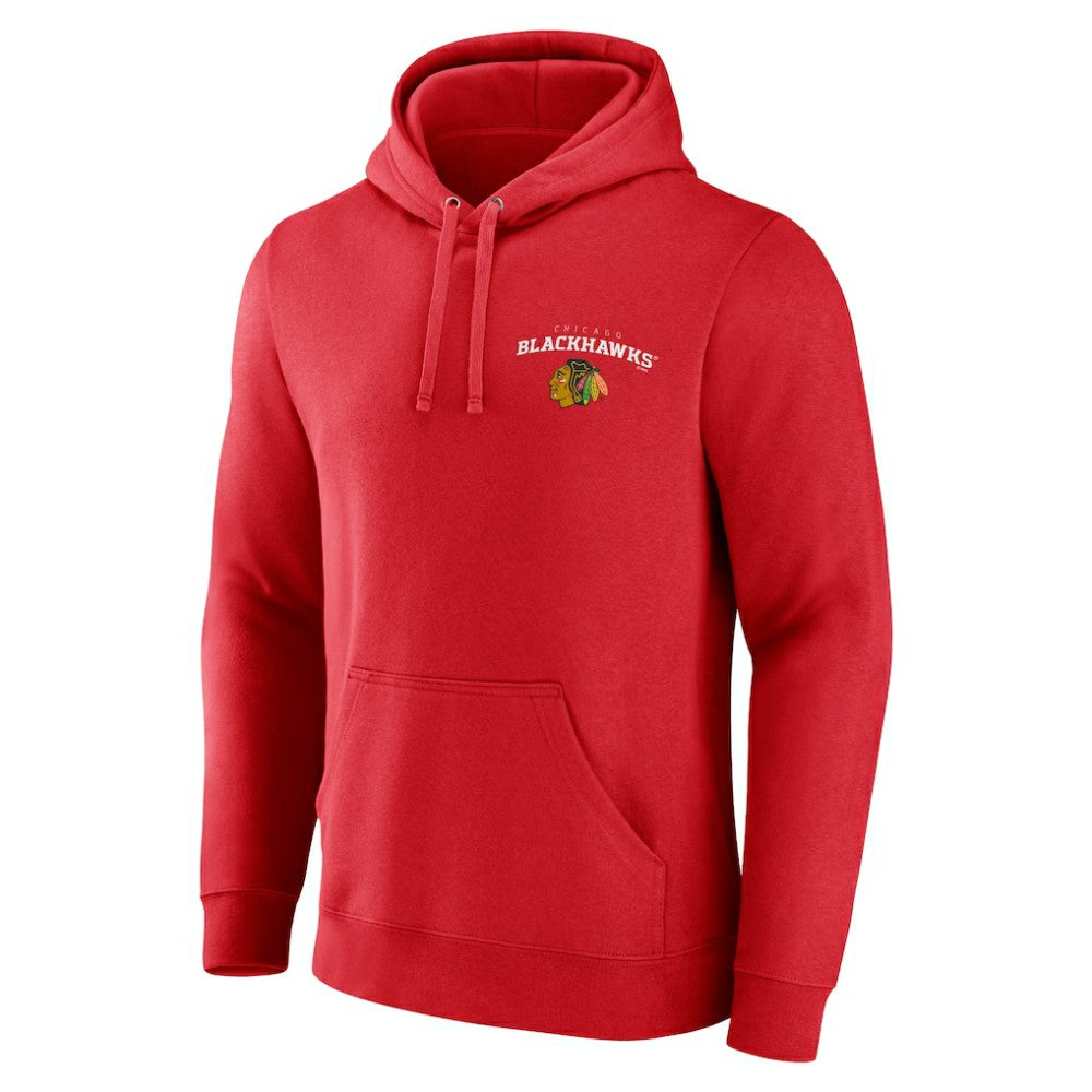 Chicago Blackhawks Team Lockup Pullover Hoodie - Red | US 202545439