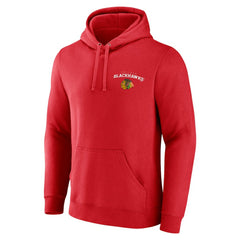Chicago Blackhawks Team Lockup Pullover Hoodie - Red | US 202545439