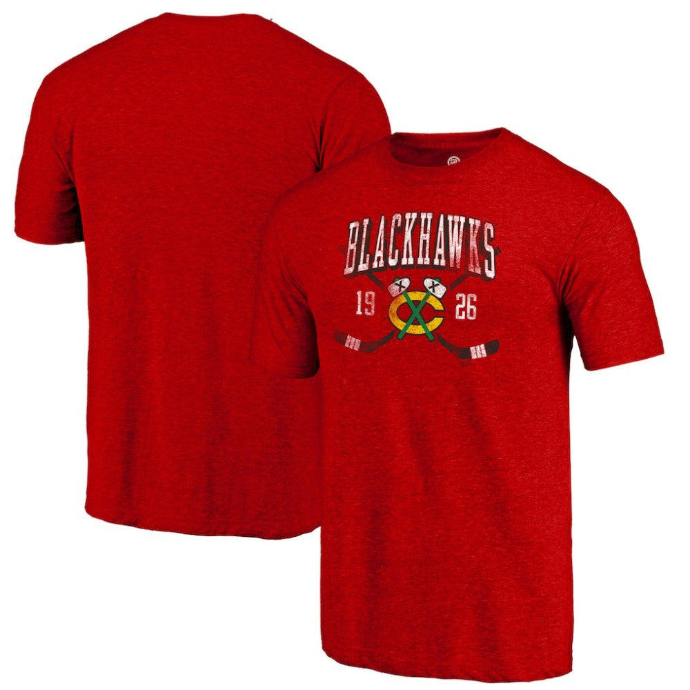 Chicago Blackhawks Line Shift Tri-Blend T-Shirt - Red | US 202545443