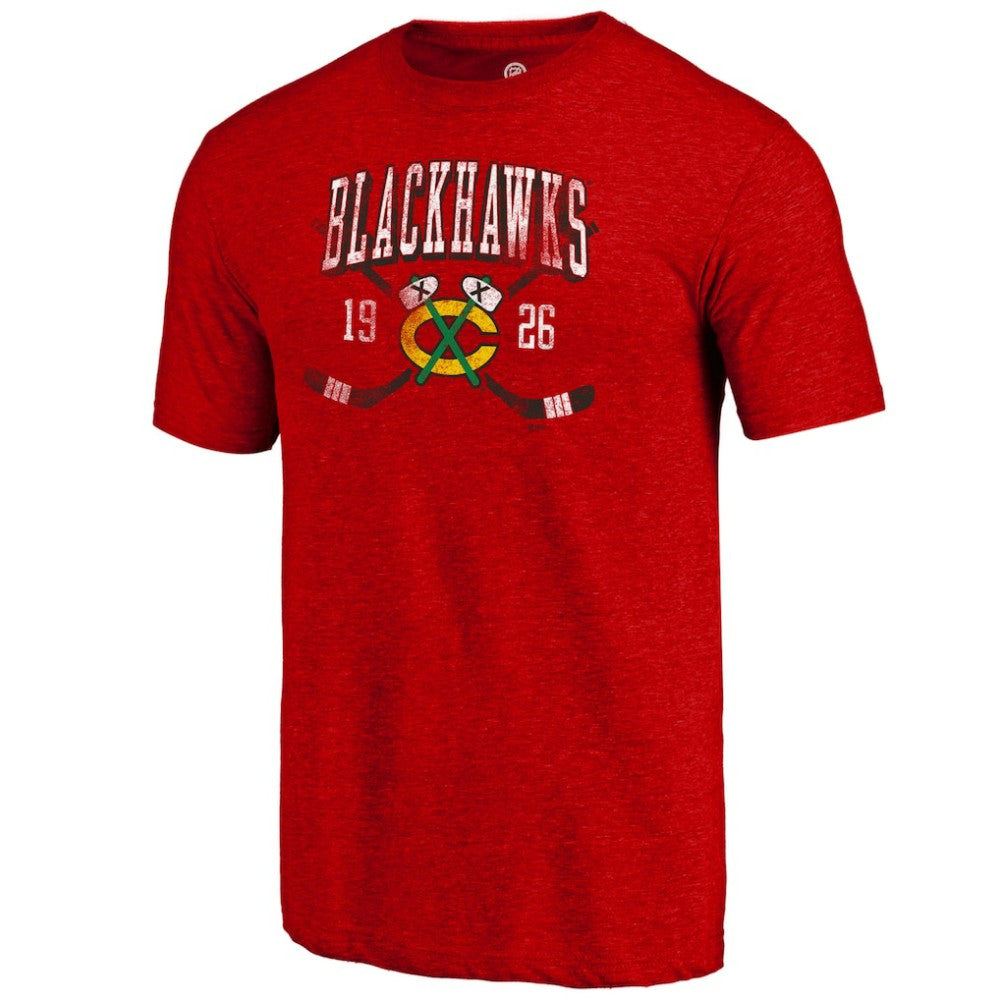 Chicago Blackhawks Line Shift Tri-Blend T-Shirt - Red | US 202545443