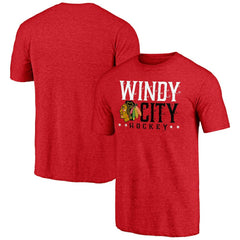 Chicago Blackhawks Shoot to Score Tri-Blend T-Shirt - Red | US 202545444
