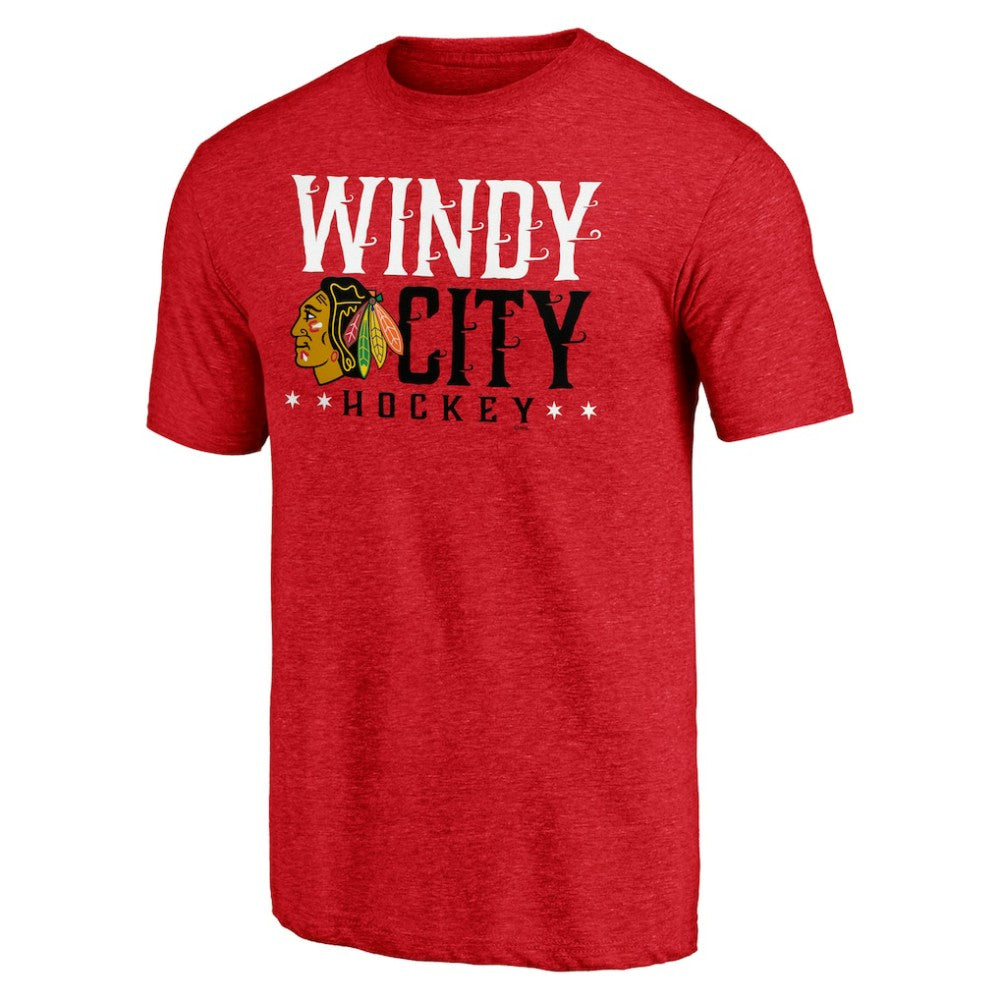 Chicago Blackhawks Shoot to Score Tri-Blend T-Shirt - Red | US 202545444