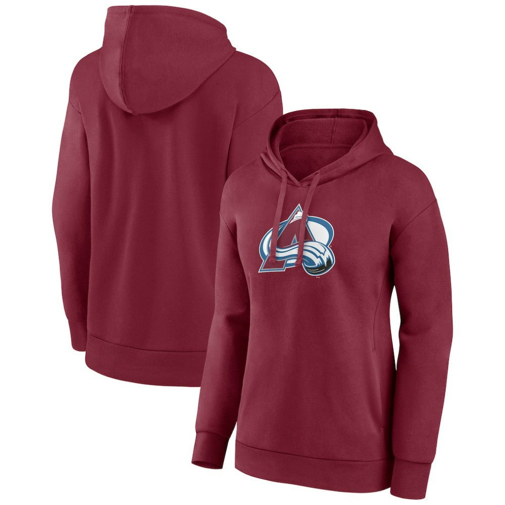 Colorado Avalanche Women's Primary Logo Pullover Hoodie - Burgundy | US 202545448
