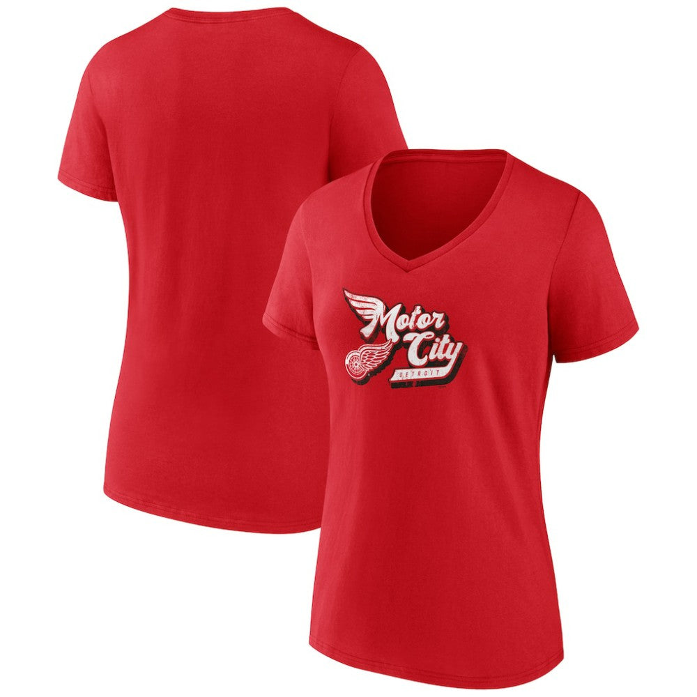 Detroit Red Wings Women's Active Edge V-Neck T-Shirt - Red | US 202545463