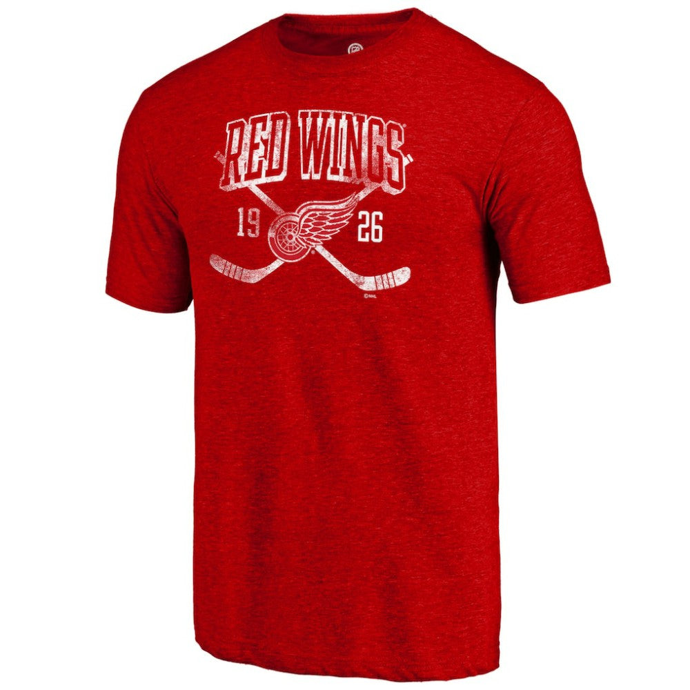 Detroit Red Wings Line Shift Tri-Blend T-Shirt - Red | US 202545466