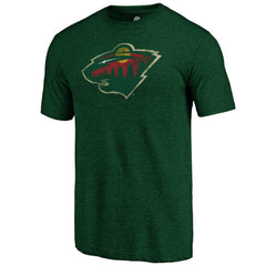 Minnesota Wild Distressed Logo Tri-Blend T-Shirt - Green | US 202545494