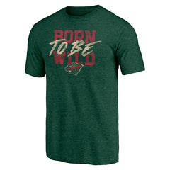 Minnesota Wild Shoot to Score Tri-Blend T-Shirt - Green | US 202545496