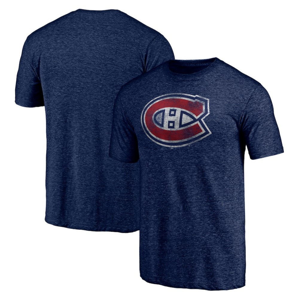 Montreal Canadiens Distressed Tri-Blend T-Shirt - Navy | US 202545497