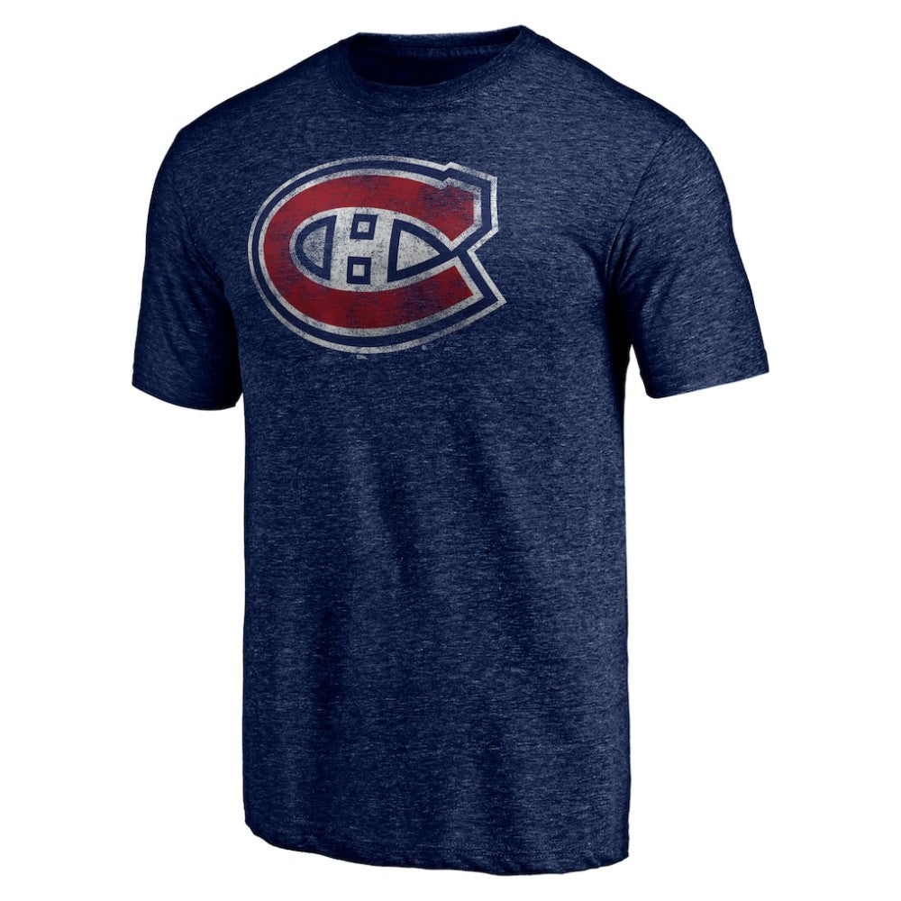 Montreal Canadiens Distressed Tri-Blend T-Shirt - Navy | US 202545497