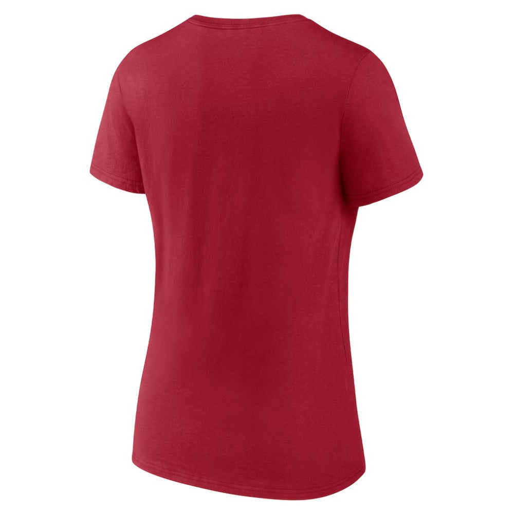 Montreal Canadiens Women's Primary Logo V-Neck T-Shirt - Red | US 202545508