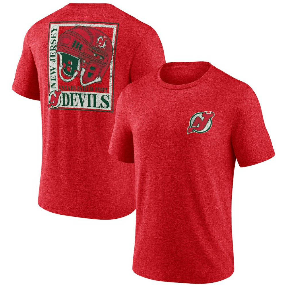 New Jersey Devils Earnest Will Tri-Blend T-Shirt - Red | US 202545524
