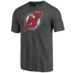 New Jersey Devils Distressed Tri-Blend T-Shirt - Charcoal | US 202545526