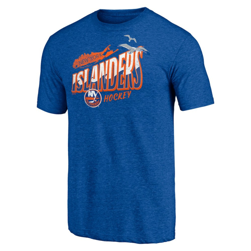New York Islanders Shoot to Score Tri-Blend T-Shirt - Royal | US 202545531