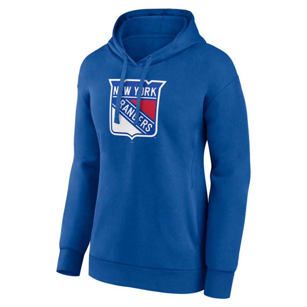 New York Rangers Women's Primary Logo Pullover Hoodie - Blue | US 202545537