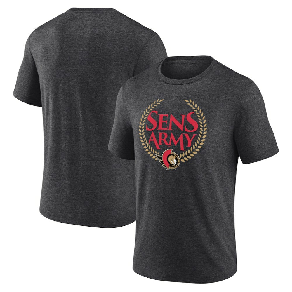 Ottawa Senators Shout Out Tri-Blend T-Shirt - Charcoal | US 202545548