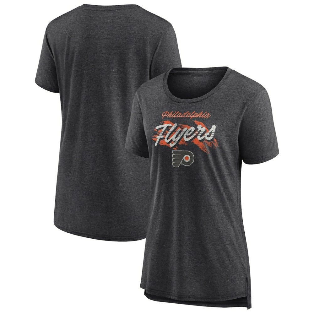 Philadelphia Flyers Women's Hit the Ice Tri-Blend T-Shirt - Gray | US 202545552
