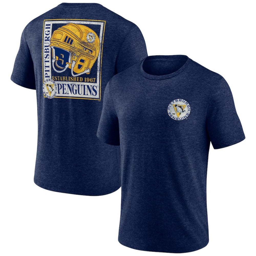 Pittsburgh Penguins Earnest Will Tri-Blend T-Shirt - Navy | US 202545553