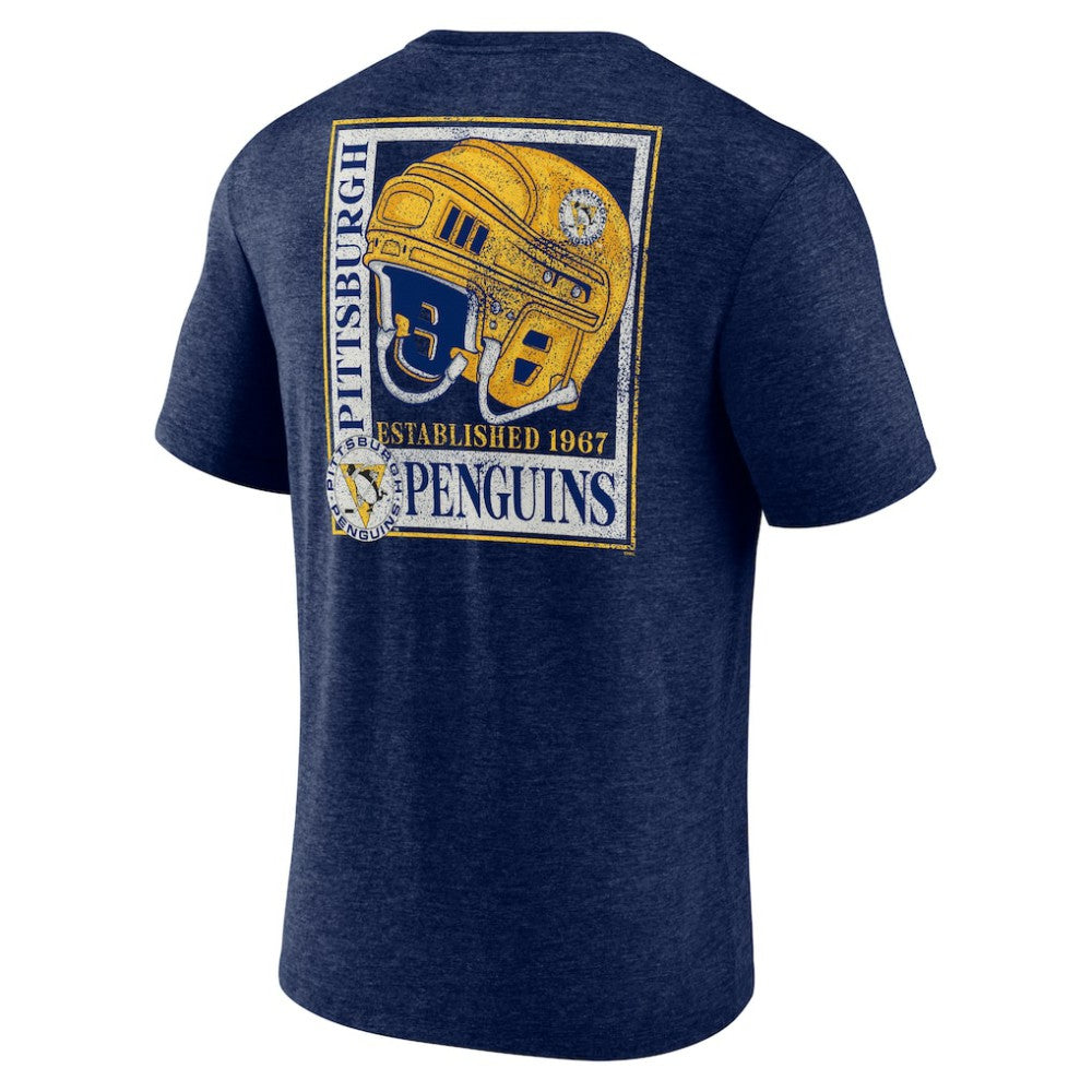 Pittsburgh Penguins Earnest Will Tri-Blend T-Shirt - Navy | US 202545553