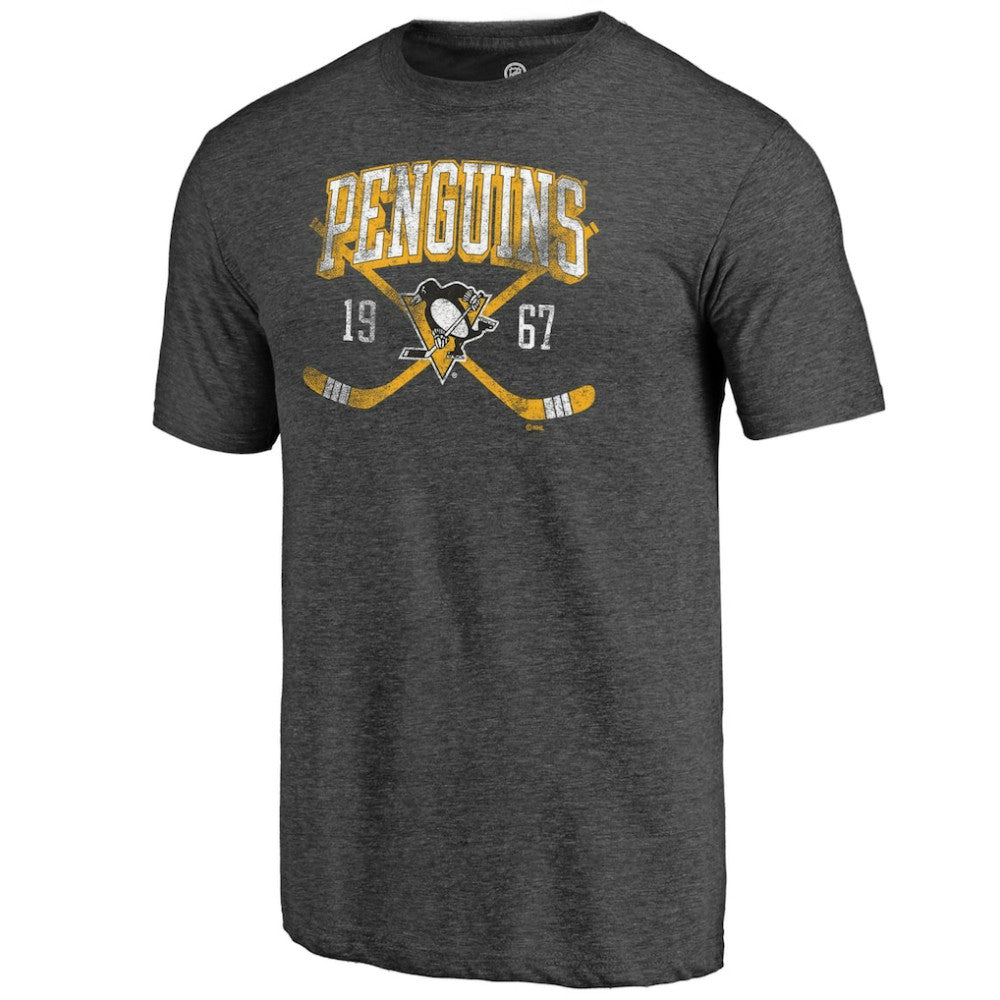 Pittsburgh Penguins Line Shift Tri-Blend T-Shirt - Charcoal | US 202545556