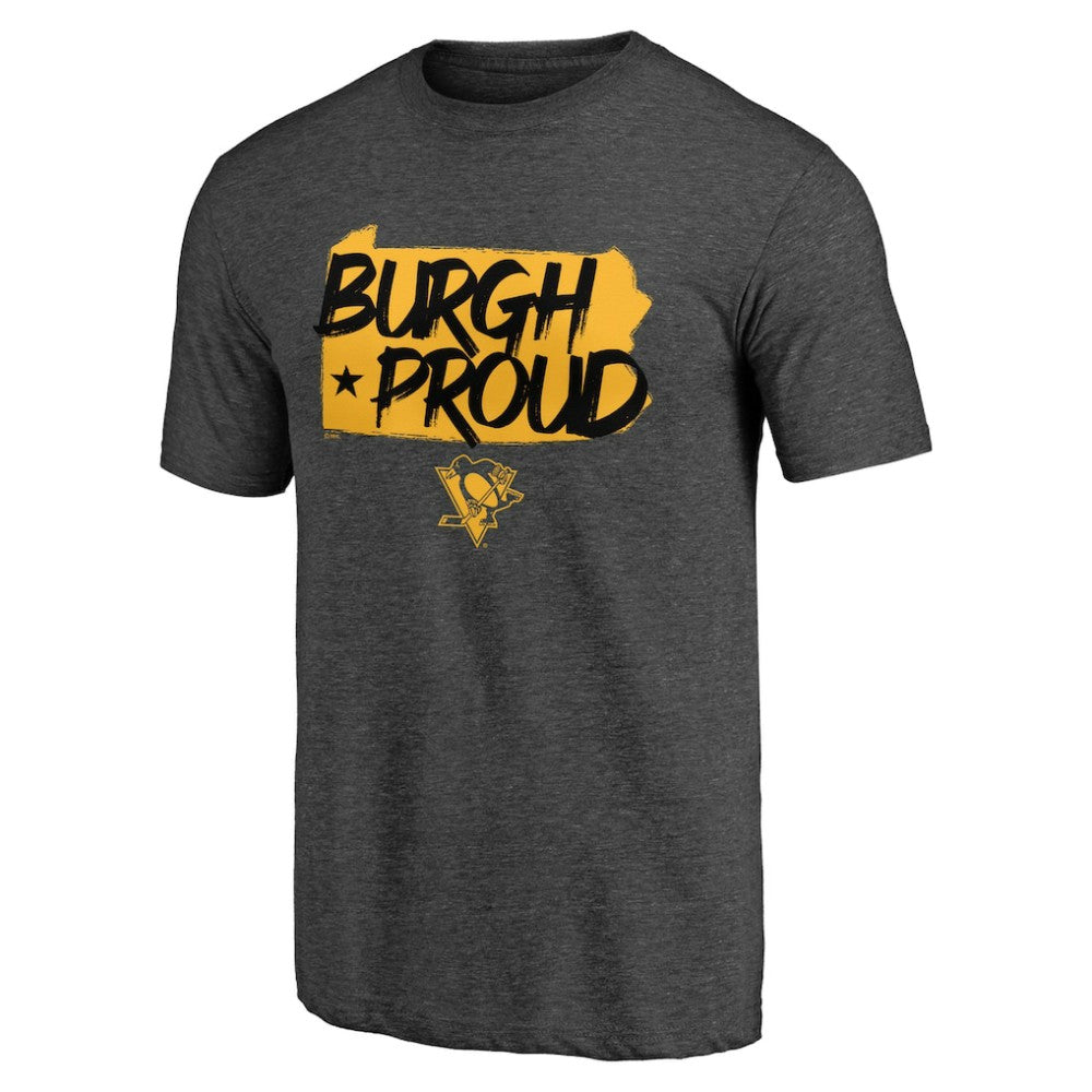 Pittsburgh Penguins Shoot to Score Tri-Blend T-Shirt - Charcoal | US 202545557