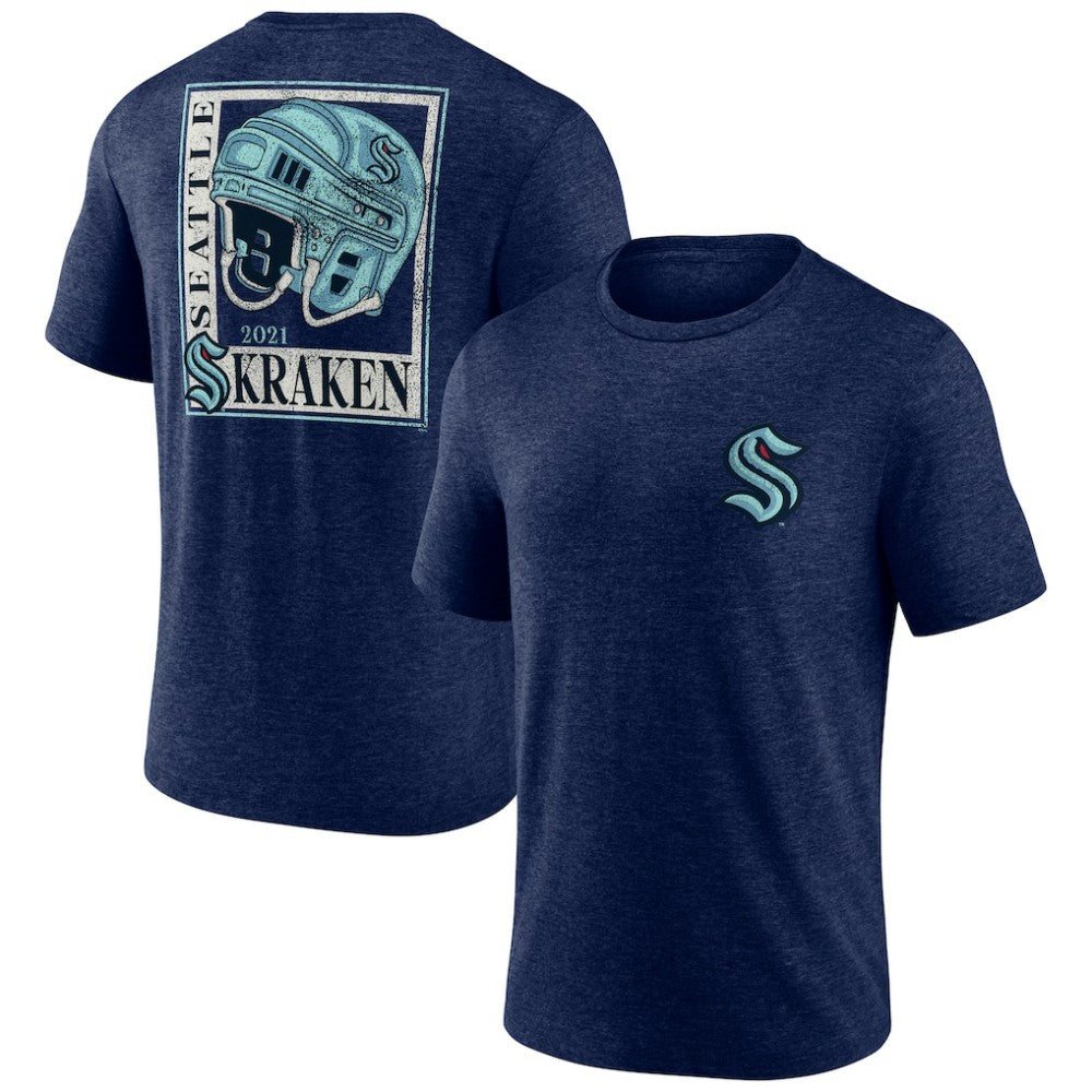 Seattle Kraken Earnest Will Tri-Blend T-Shirt - Deep Sea Blue | US 202545565