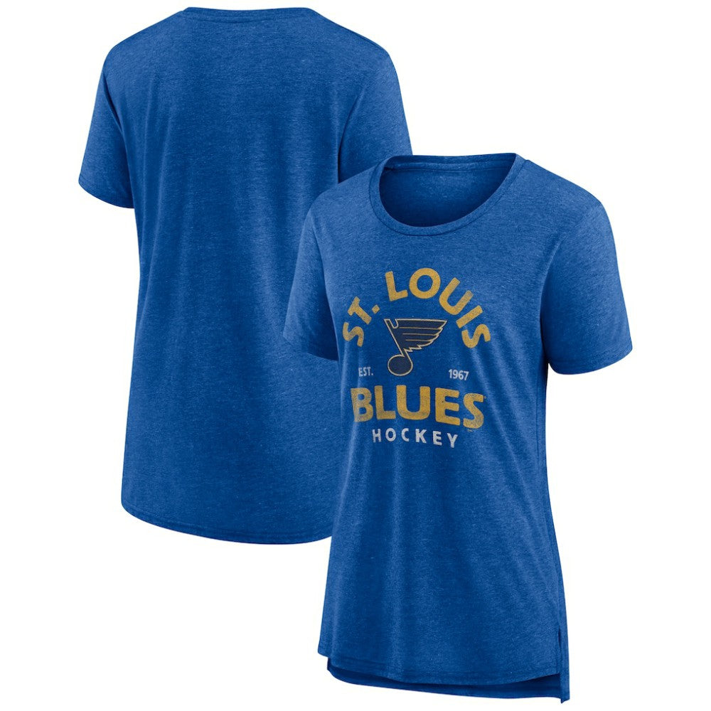 St. Louis Blues Women's Vintage Arch Tri-Blend T-Shirt - Blue | US 202545570