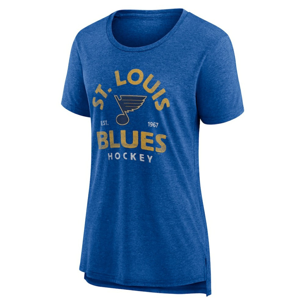 St. Louis Blues Women's Vintage Arch Tri-Blend T-Shirt - Blue | US 202545570